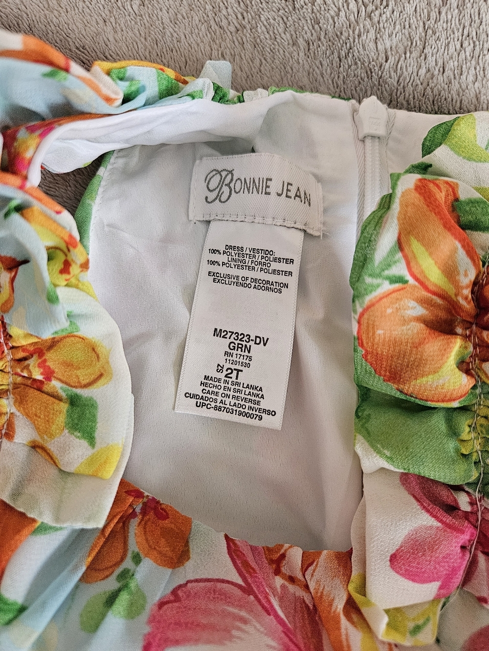 Bonnie Jean Floral Sundress Multicolor Girls 2T - Picture 4 of 5